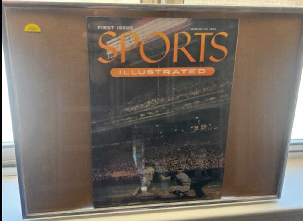 1954 Sports Illustrated First Issue Eddie Mathews Framed Magazine Display